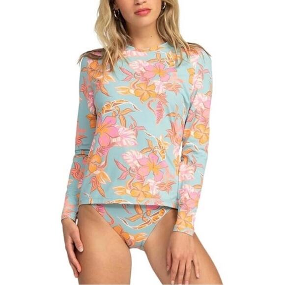 Roxy Swim Rash Guard Long Sleeve Medium - Picture 1 of 6